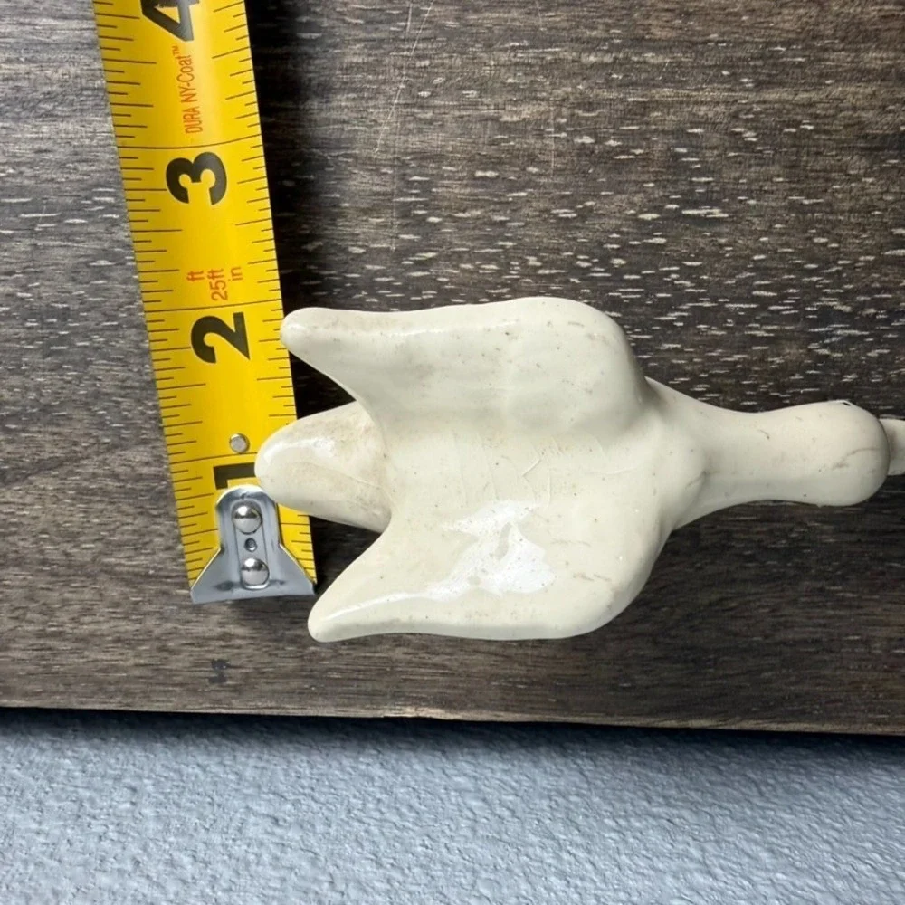 Vintage Ceramic Goose Figurine Cream Glazed Cottage Farmhouse Bird Decor 4.5